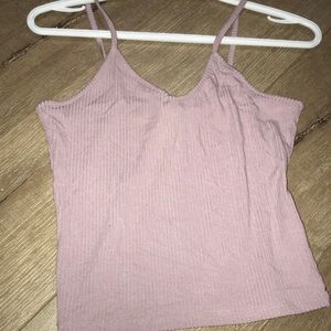 Pink v neck crop top